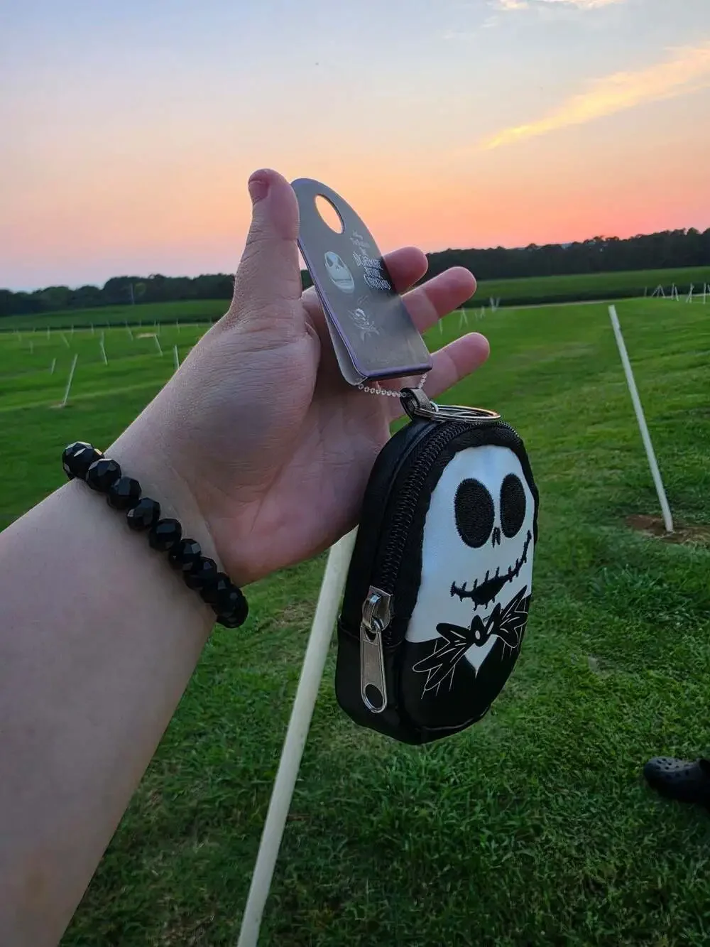 Nightmare before Christmas Jack Skellington Vinyl Zip Coin Purse bag keychain!